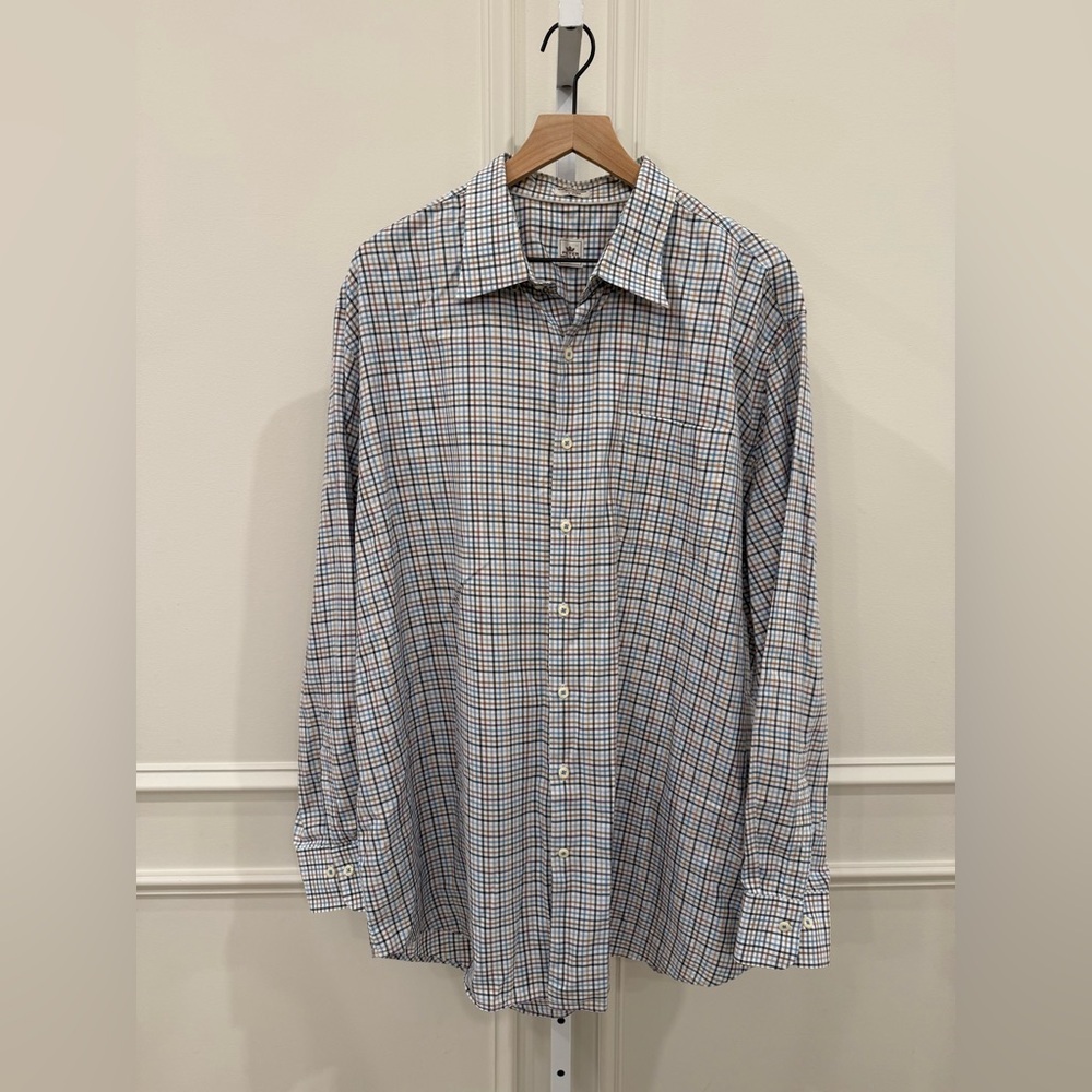 Peter Millar Multicolor Checkered Button Down Shi… - image 1